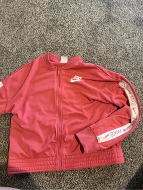 Nike Kids Pink Track Jacket with White Logo